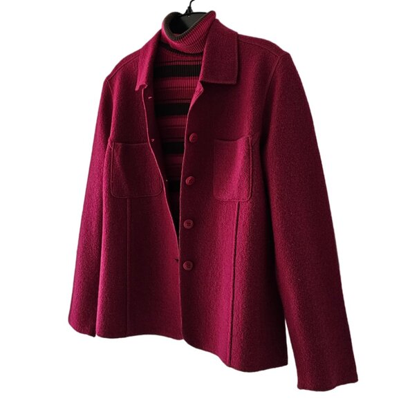 Petite Sophisticate 100% Boiled Wool Jacket | Like New | SP | Raspberry Pink - Picture 3 of 15